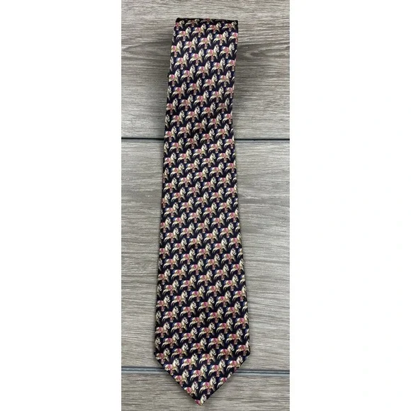 W & H Gidden Men's Pure Silk Carousel Horse Necktie
